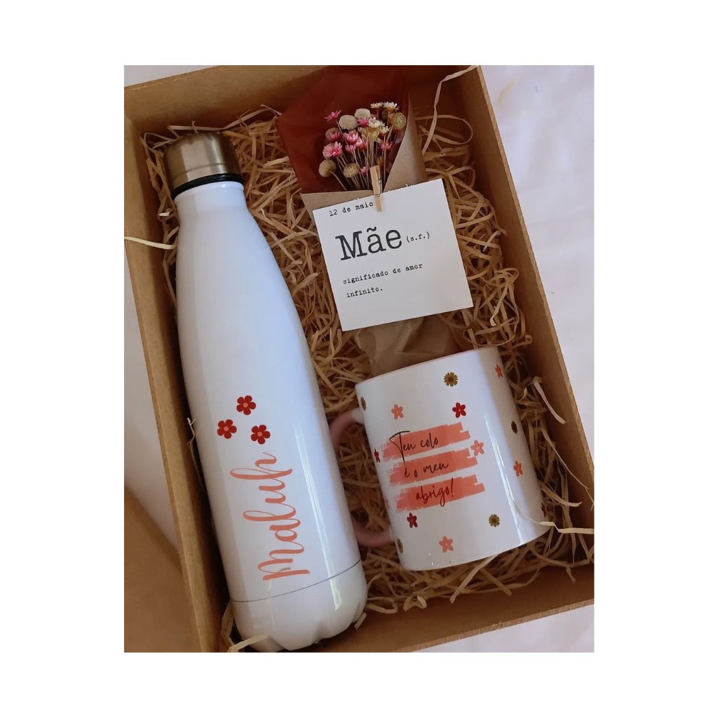 Kit Garrafa Térmica + Caneca Cerâmica